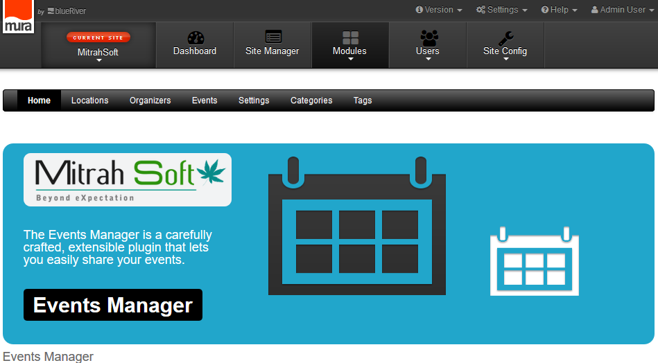 MuraCMS Events Manager Plugin Home